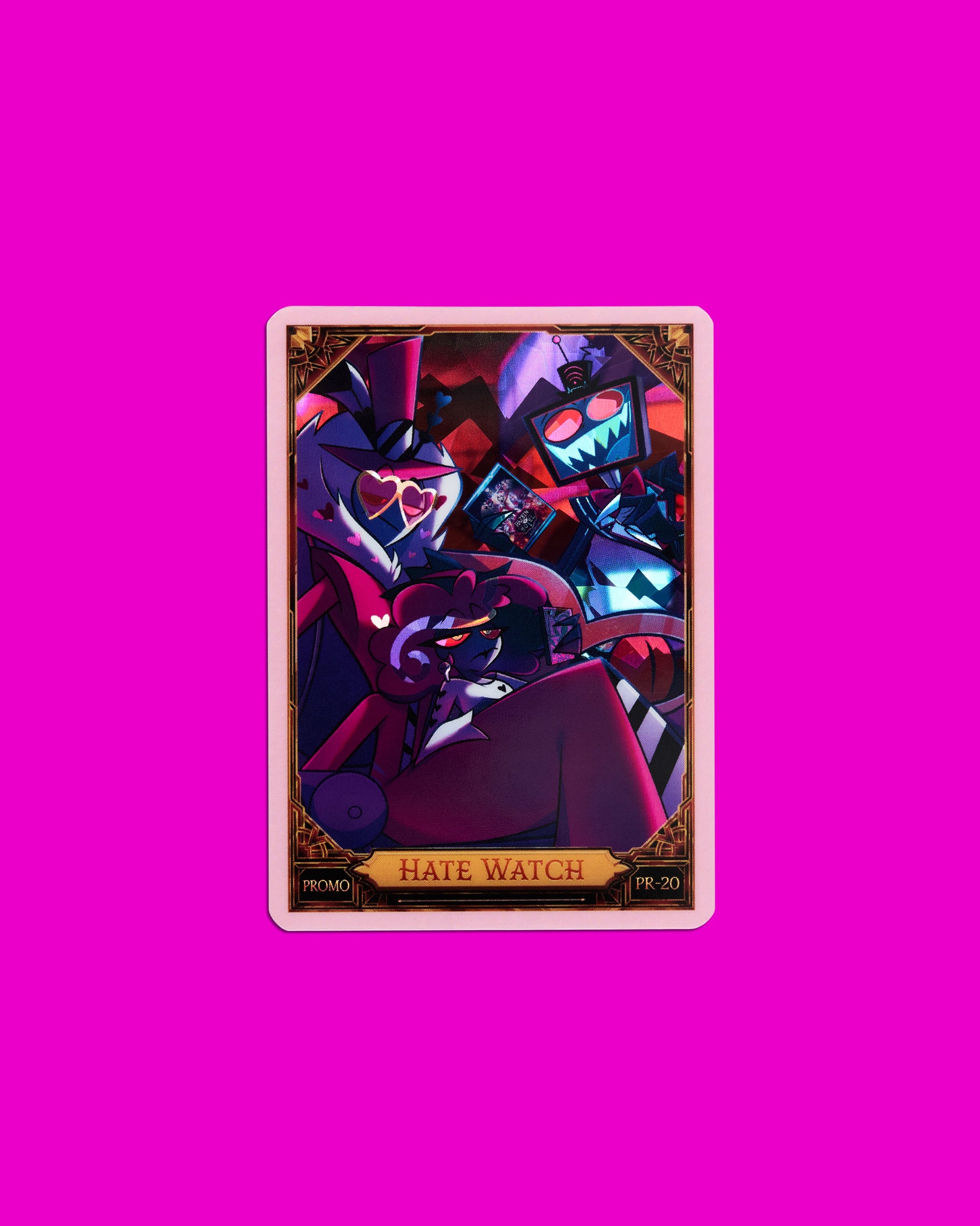 Hazbin Hotel Trading Cards Hate Watch Cracked Ice Promo Card (PR-20)